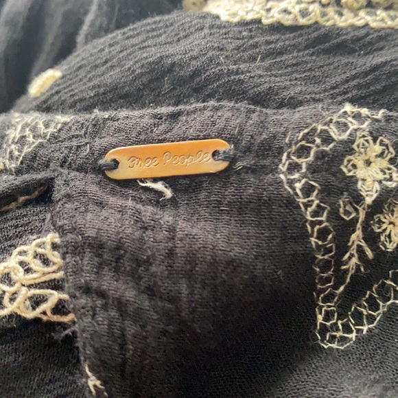 Free People Black White Boho Hi Low Mini Dress M - Picture 5 of 5